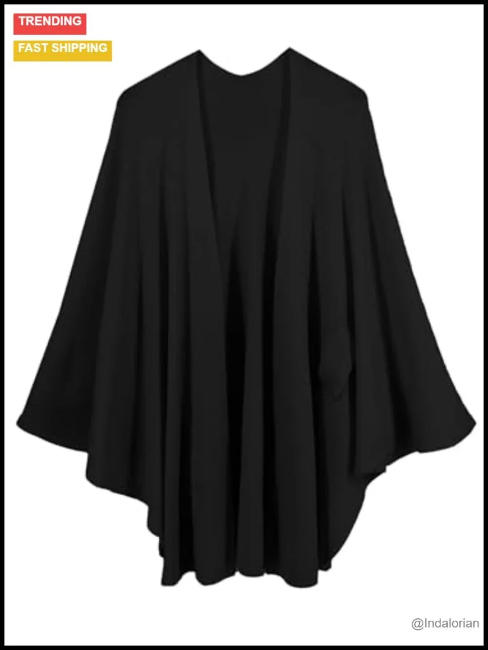 Elegant Poncho Sweater Wrap Cross Front Shawl for Fall Winter Evening
